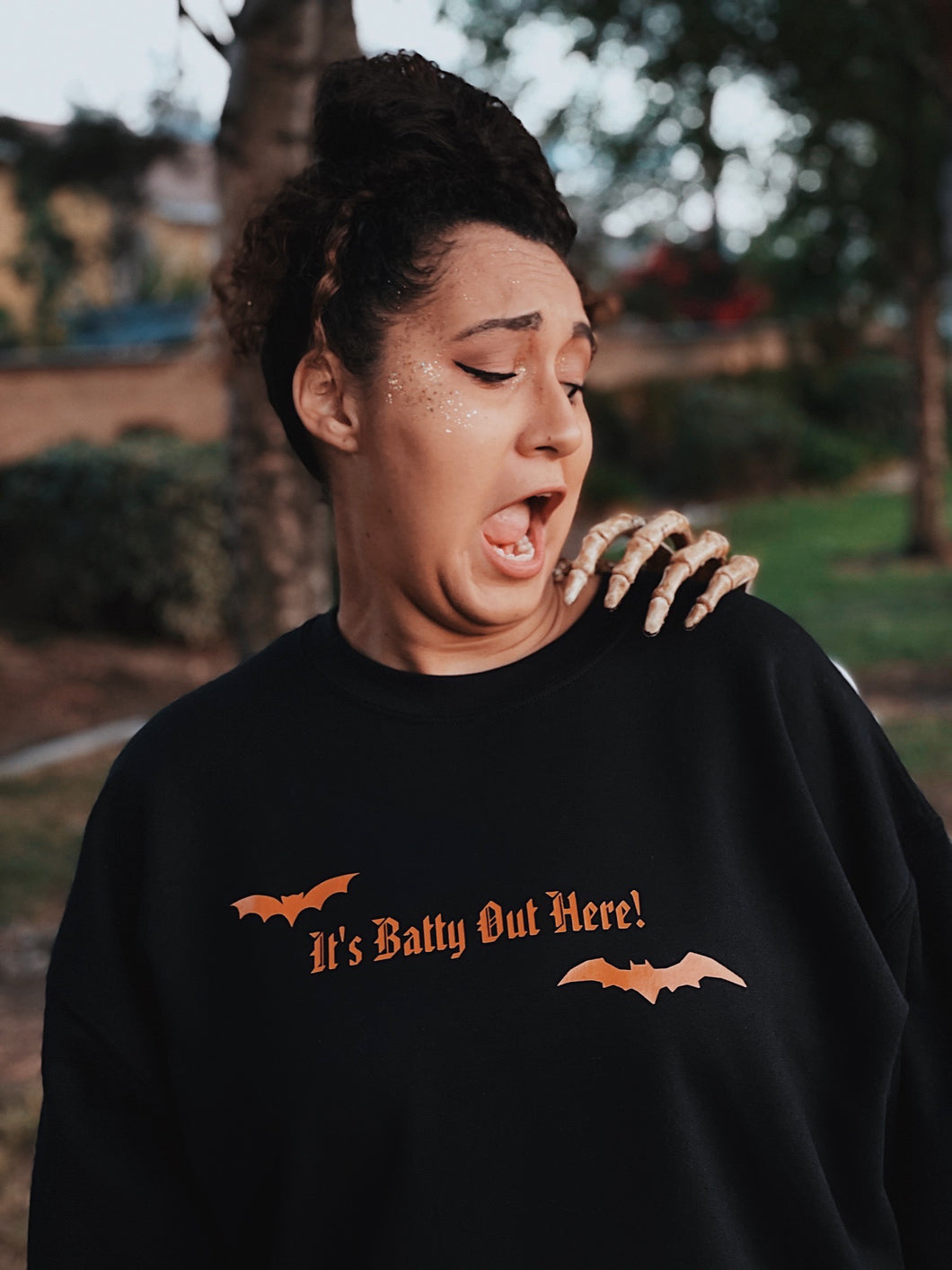 Batty-Long Sleeve Crewneck Sweatshirt